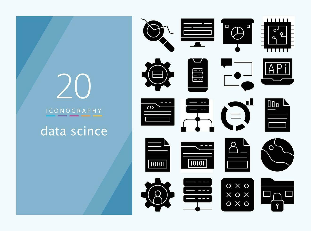 data science filled icon for download vector