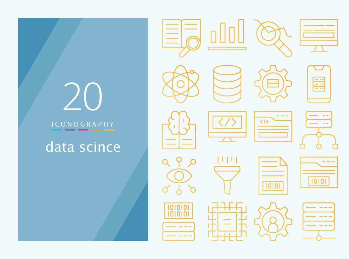 data science line icon for download vector