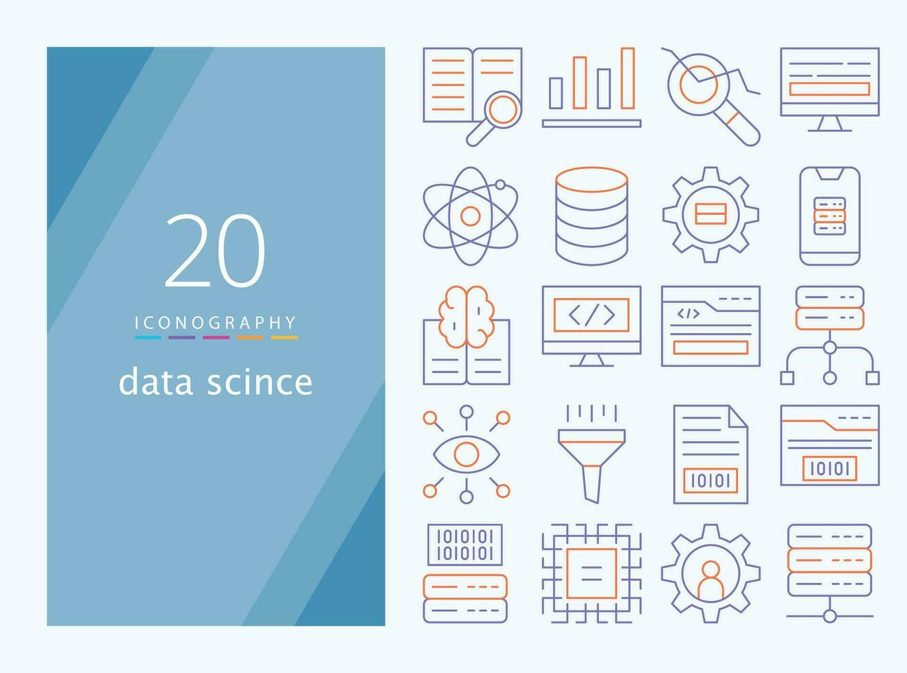 data science line icon for download vector