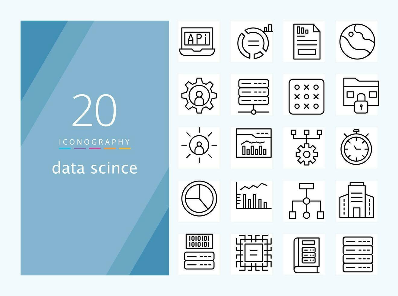 data science line icon for download vector