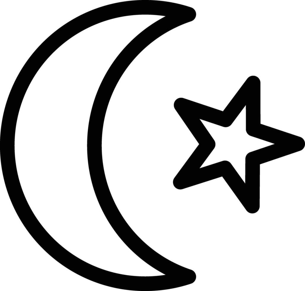 moon line icon for download vector