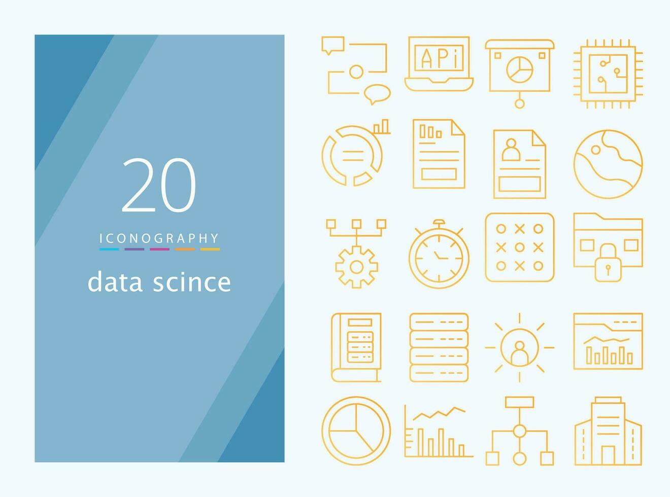 data science line icon for download vector