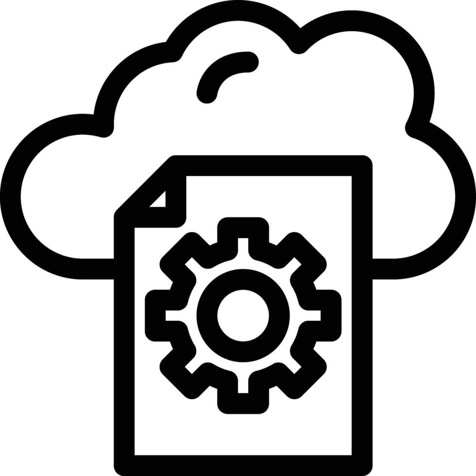 cloud settings line icon for download vector