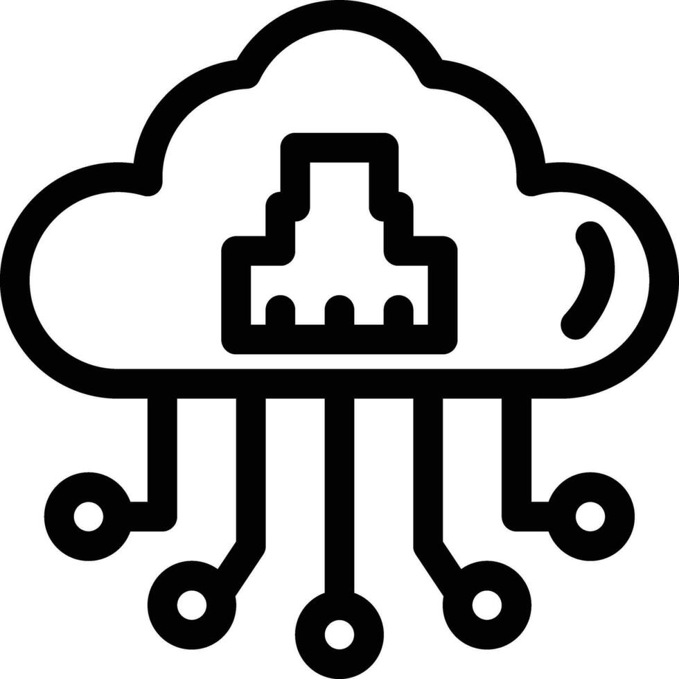 nube informática línea icono para descargar vector