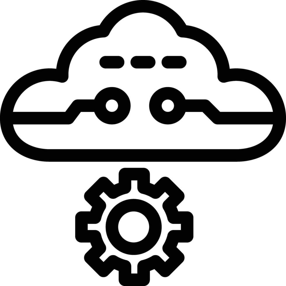 nube ajustes línea icono para descargar vector