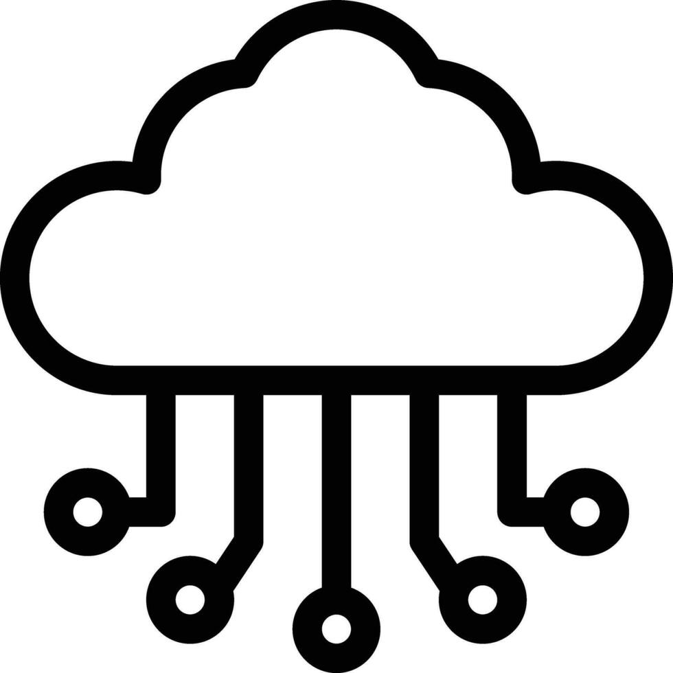 cloud computing line icon for download vector