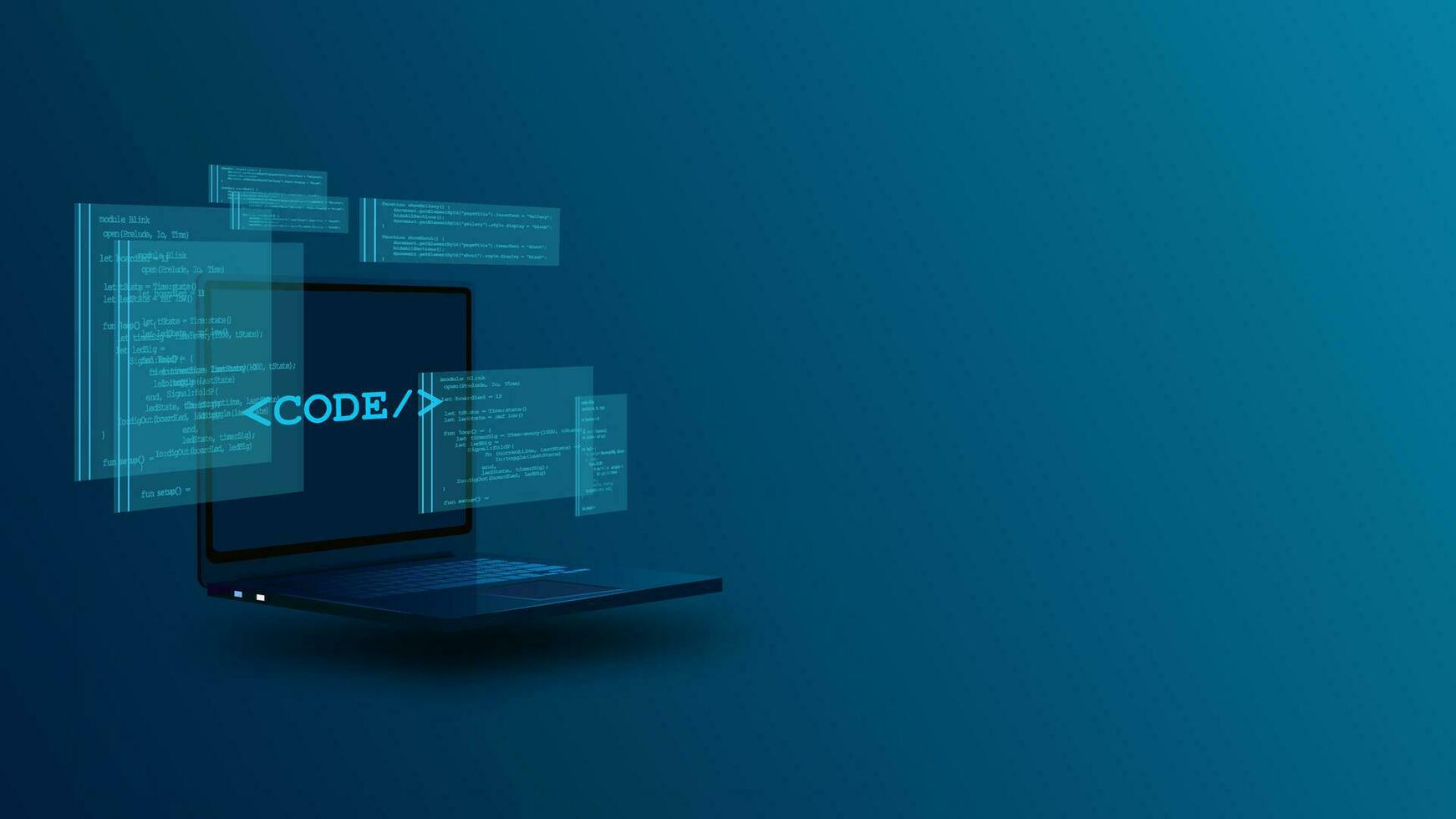 Web Development, Coding, Programming, Data Analysis Laptop Vector