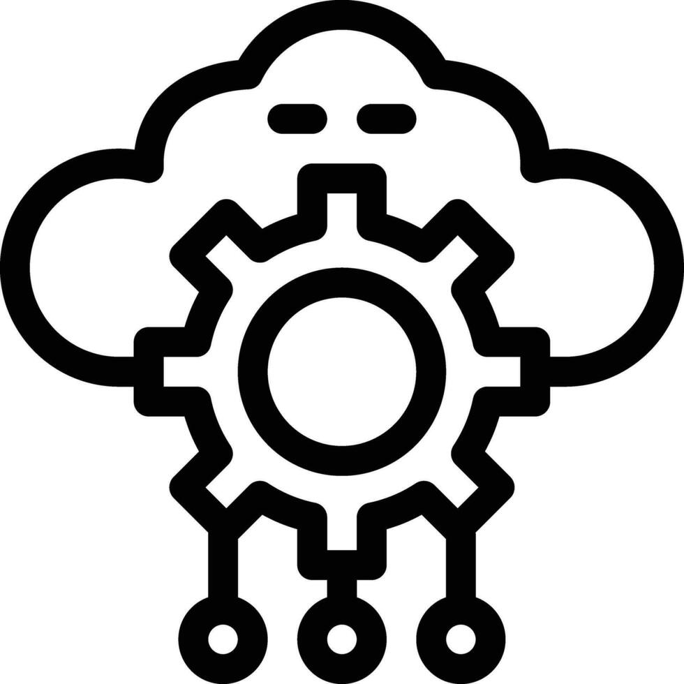 cloud computing line icon for download vector