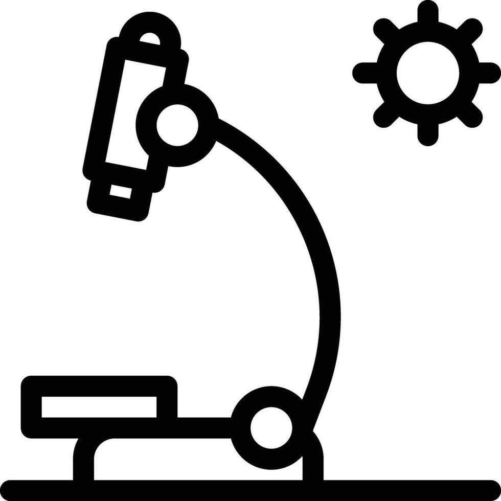 microscope line icons vector