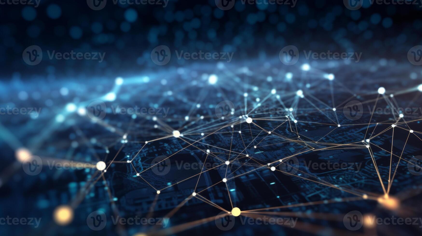 Geometric landscape and Futuristic digital blockchain fintech technology, photo