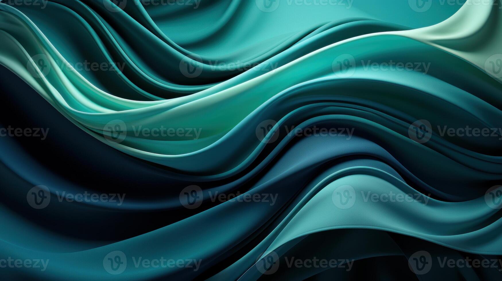 Abstract green wavy business style background, photo