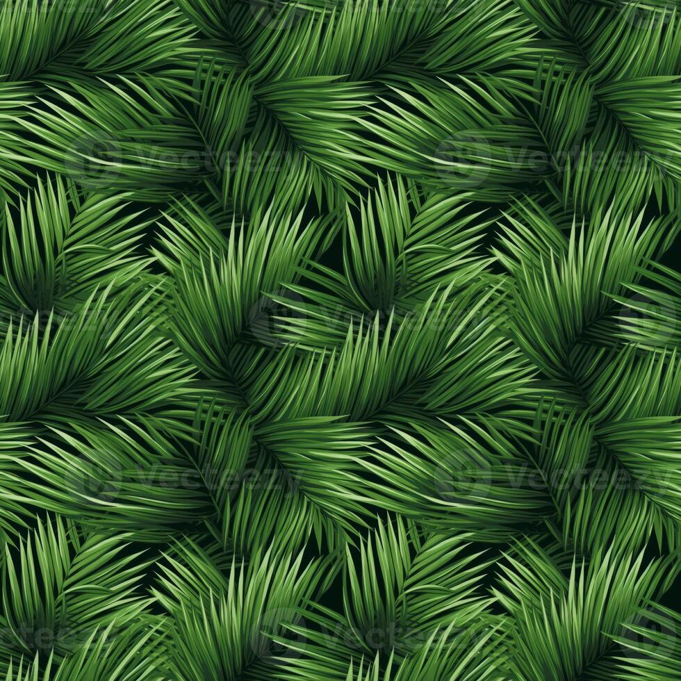 Palm leaves seamless pattern background. photo