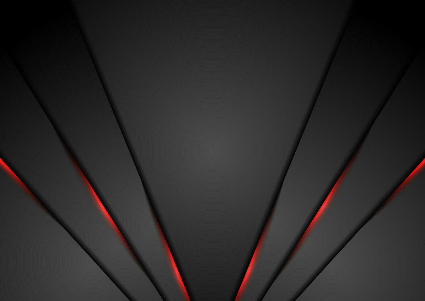 Black abstract corporate background with red neon lines vector