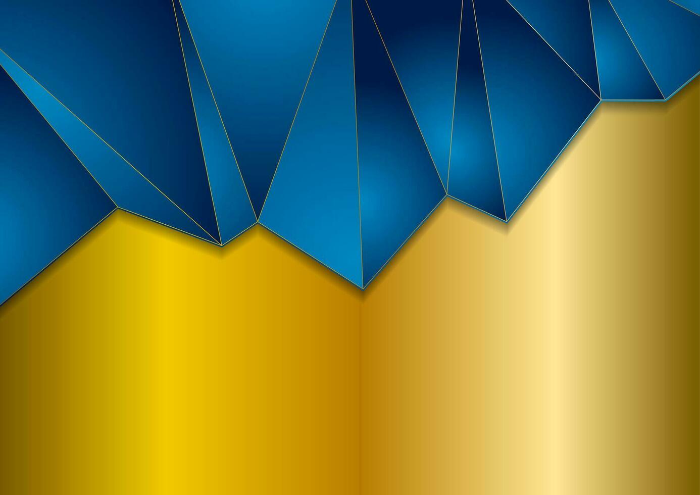 Abstract blue and bronze color polygonal background vector