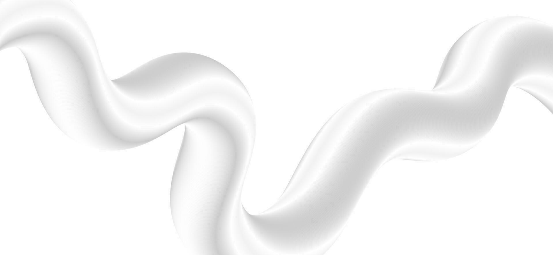 Abstract grey and white 3d liquid wavy banner vector