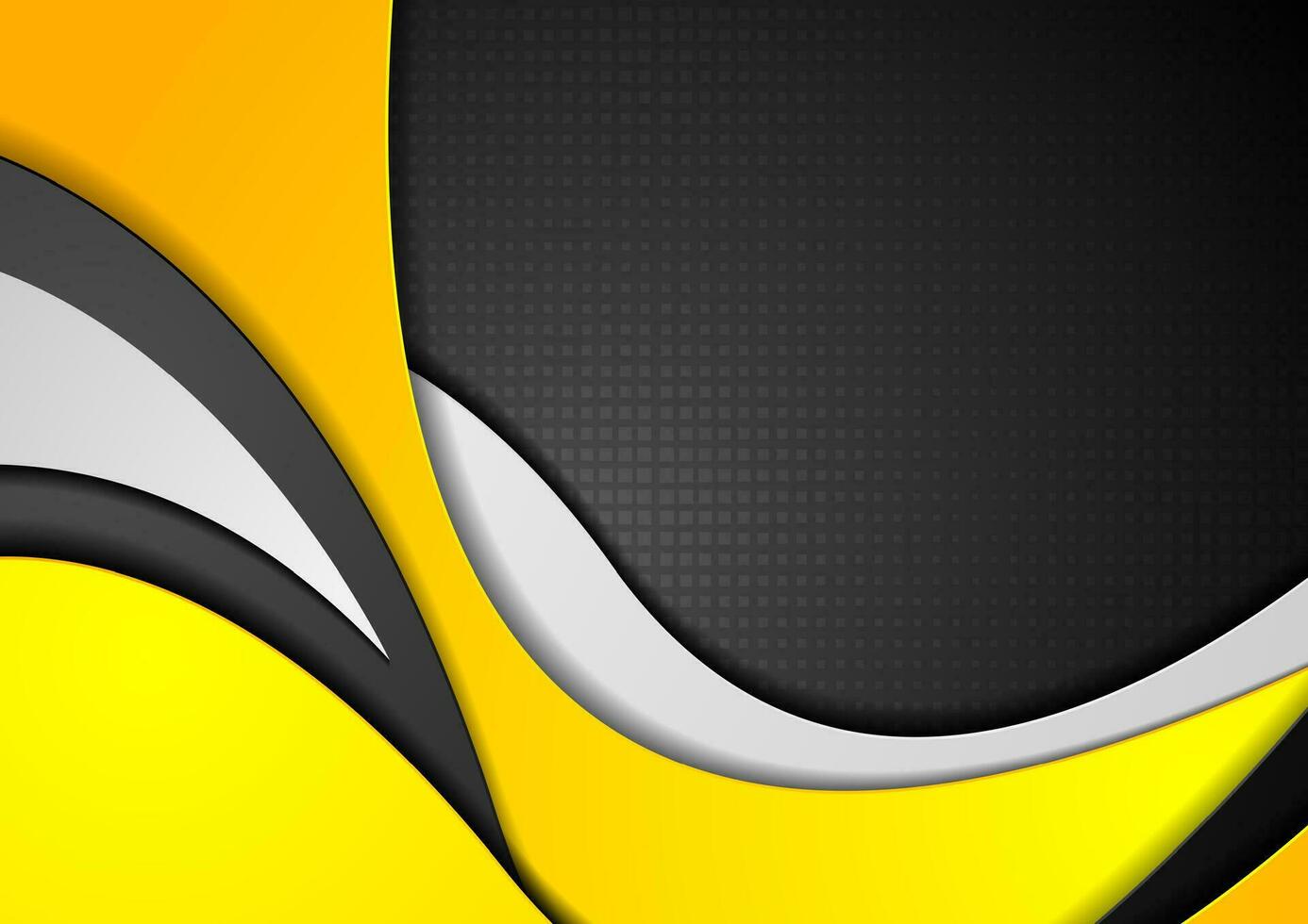 Orange black grey abstract wavy corporate background vector