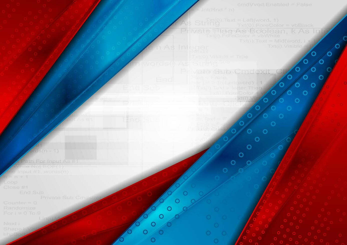 Red and blue stripes abstract tech background vector