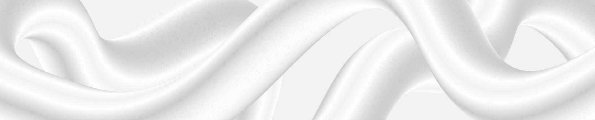 Abstract grey and white 3d liquid wavy web header banner vector