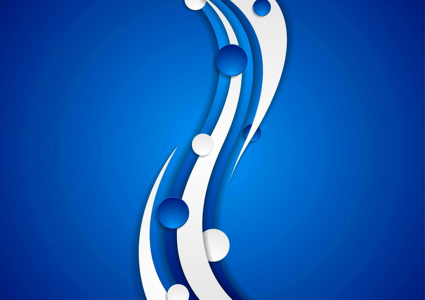 Blue and white abstract wavy corporate vector background