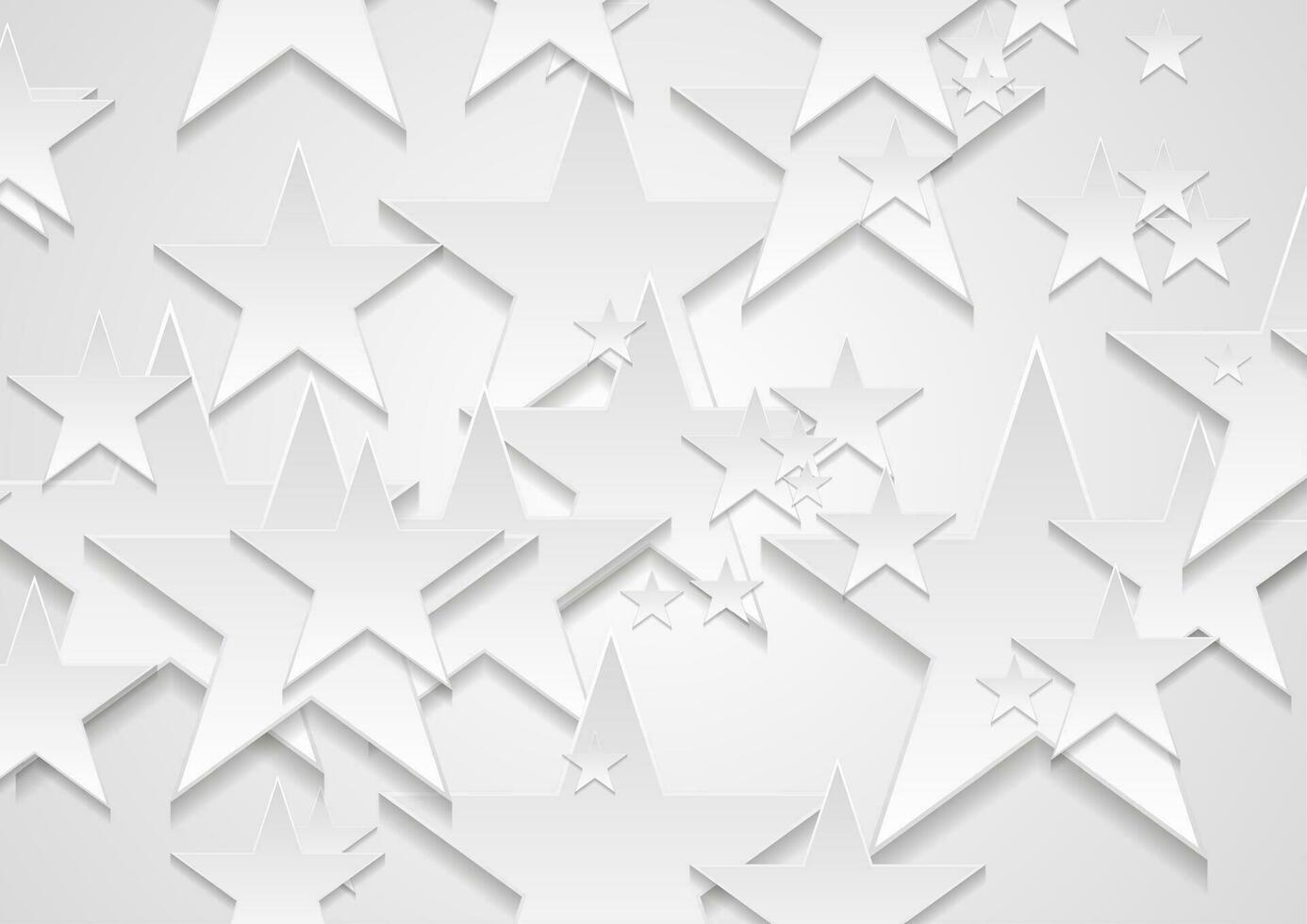 Grey and white paper stars abstract corporate background vector