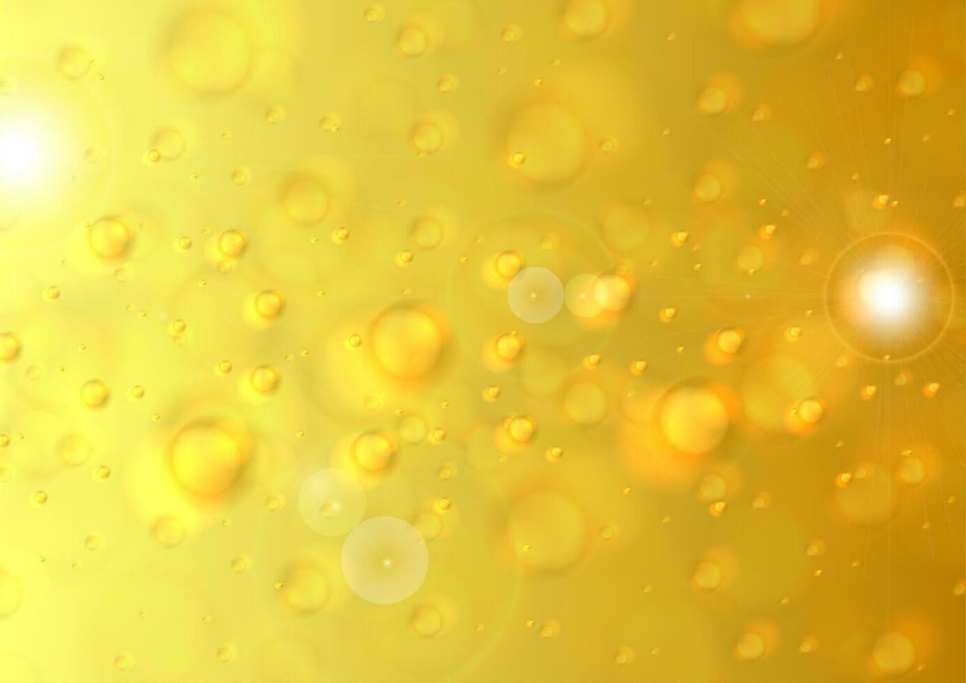 Yellow golden bokeh lights particles vector background
