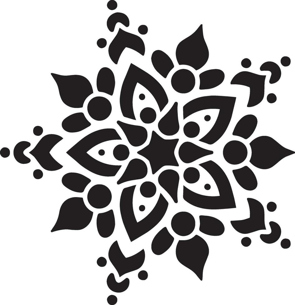 Mandala Stencil Illustration, Printable Design, Black and White Template vector