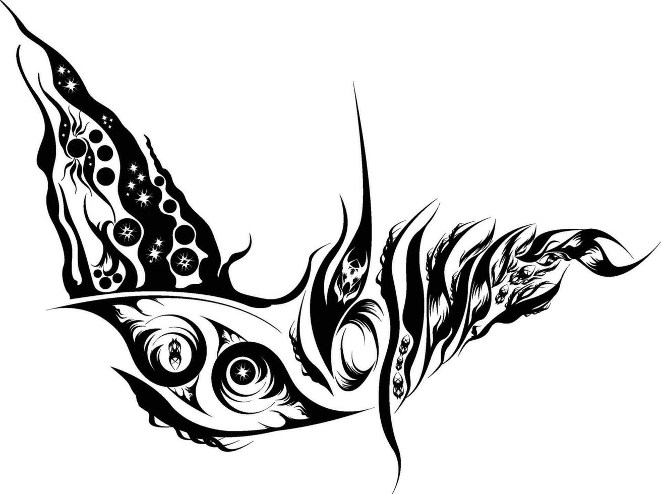 whale tattoo vector graphic
