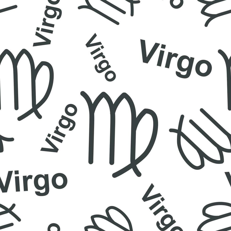 Virgo zodiac sign seamless pattern background. Business flat vector illustration. Virgo astrology sign symbol pattern.