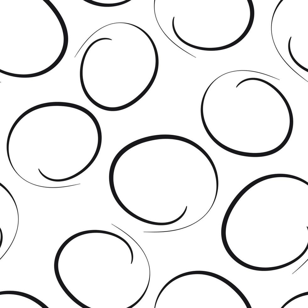 Hand drawn scribble circles seamless pattern background. Business flat vector illustration. Circles sign symbol pattern.