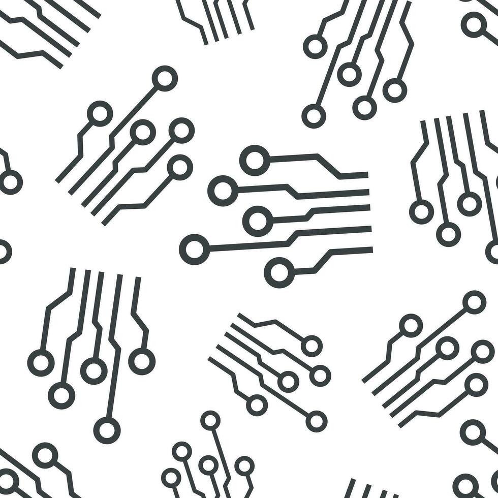circuito tablero sin costura modelo antecedentes. negocio plano vector ilustración. tecnología esquema circuito tablero firmar símbolo modelo.