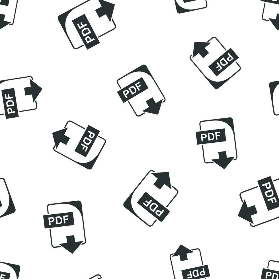 PDF file download seamless pattern background icon. Flat vector ...