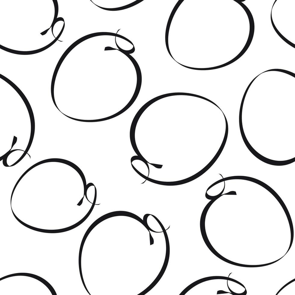 Hand drawn scribble circles seamless pattern background. Business flat vector illustration. Circles sign symbol pattern.