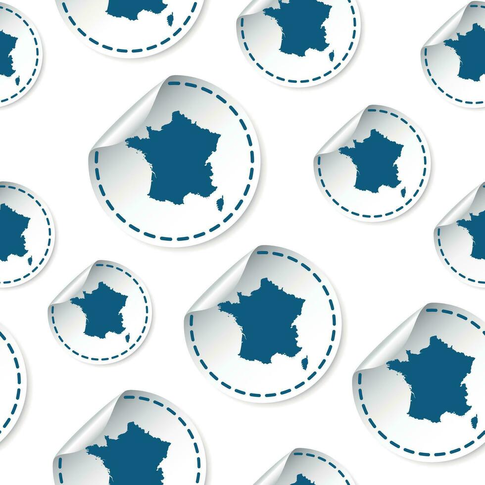 France map sticker seamless pattern background. Business concept label pictogram. France map symbol pattern. vector