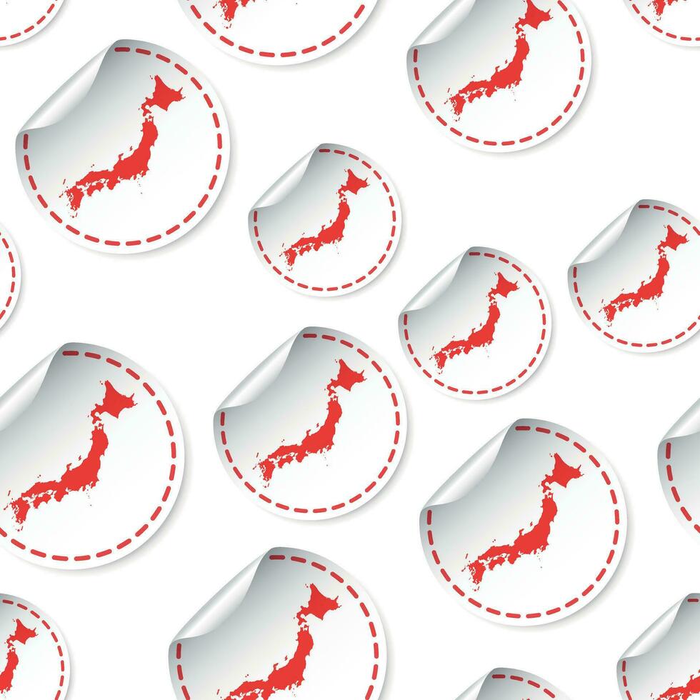Japan map sticker seamless pattern background. Business concept label pictogram. Japan map symbol pattern. vector