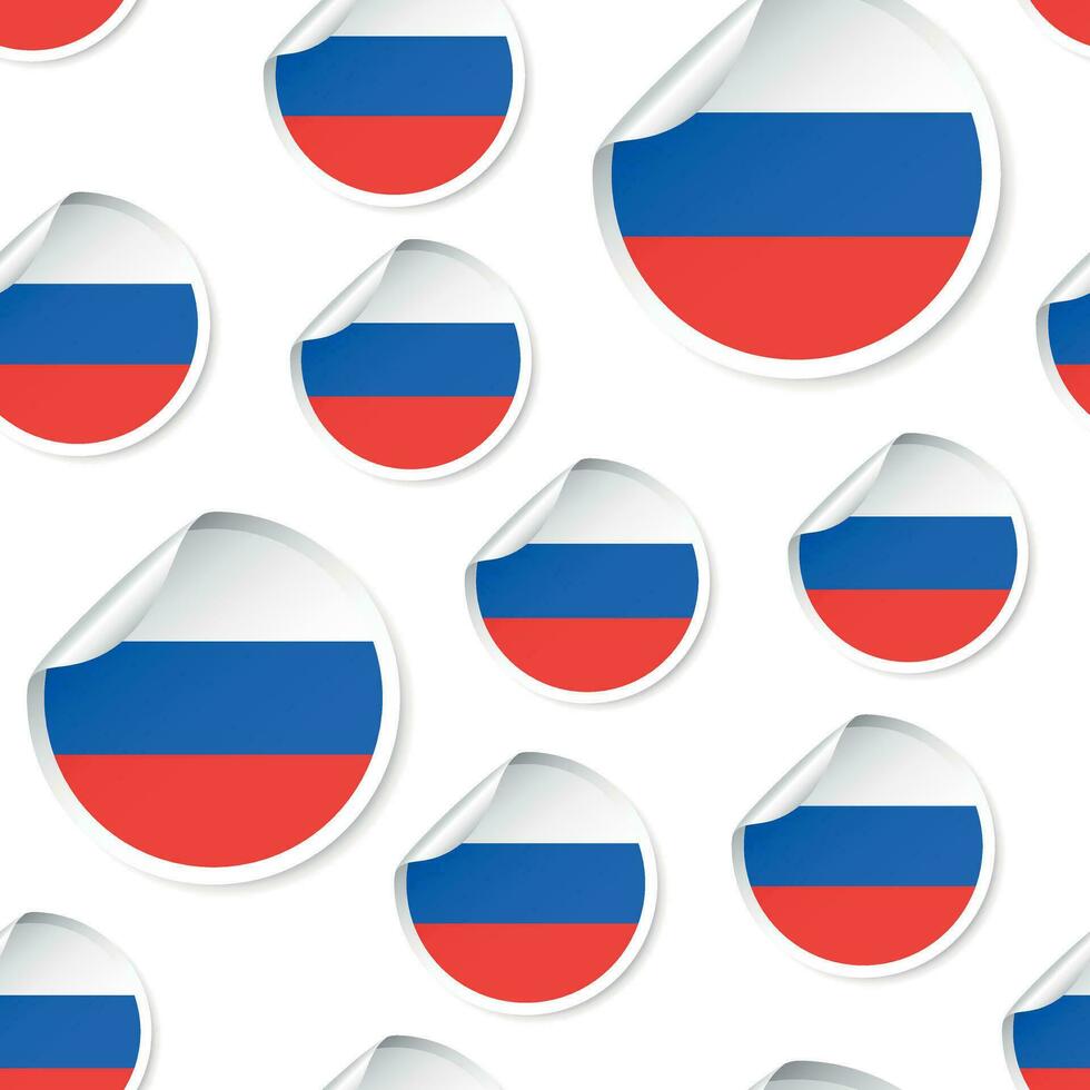 Russia flag sticker seamless pattern background. Business concept label pictogram. Russia flag symbol pattern. vector