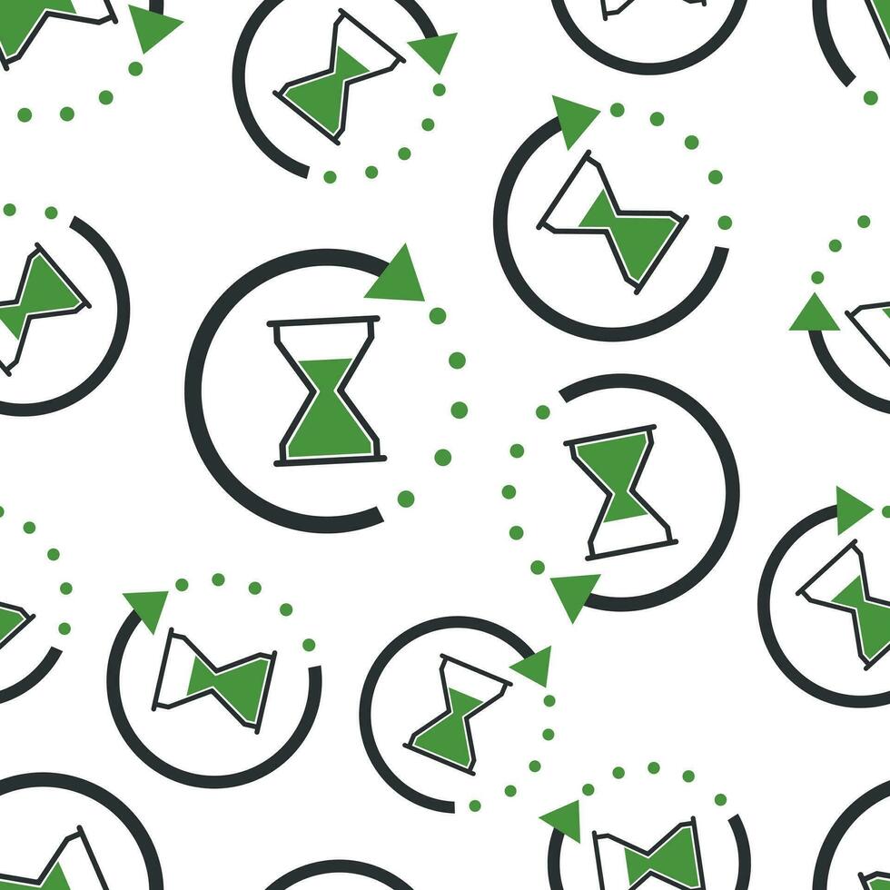 Hourglass time icon seamless pattern background. Business flat vector illustration. Hourglass sign symbol pattern.