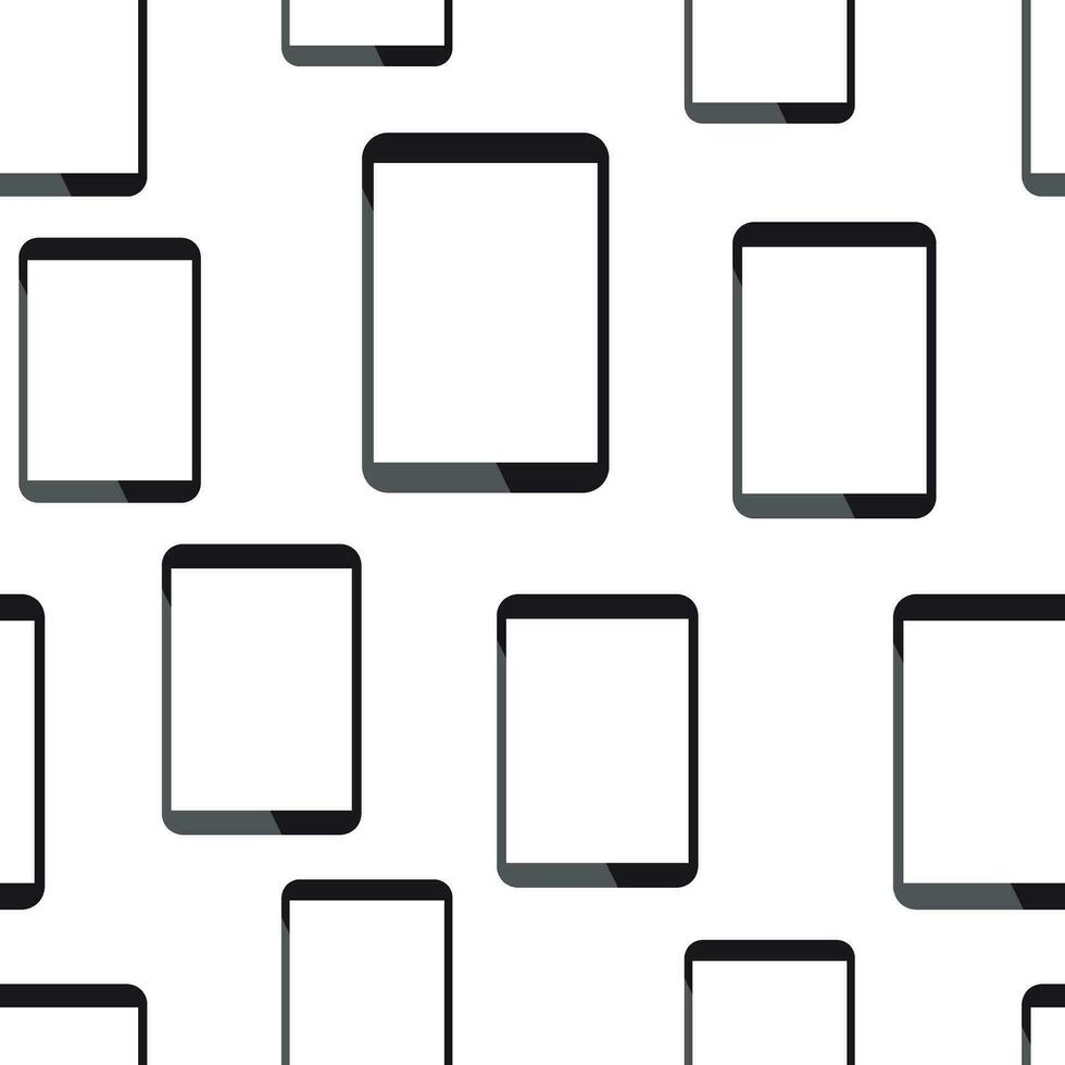 Tablet computer seamless pattern background. Business flat vector illustration. Realistic device sign symbol pattern.