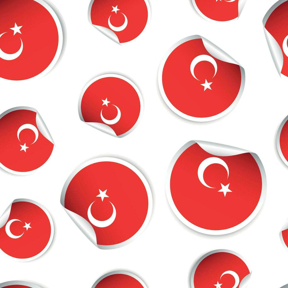 Turkey flag sticker seamless pattern background. Business concept label pictogram. Turkey flag symbol pattern. vector