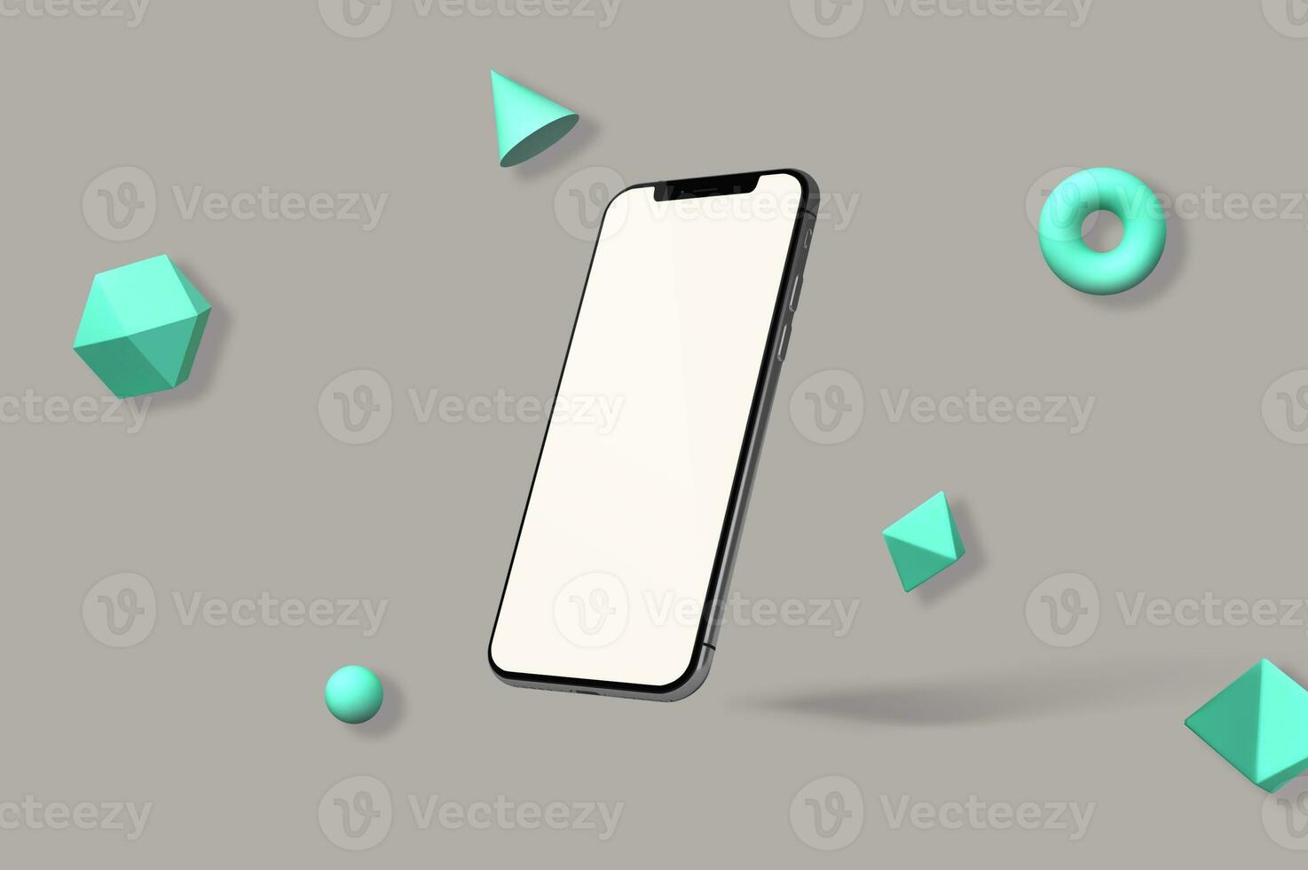 Realistic Smartphone mockup, Blank Screen Mobile Phone Mockup photo