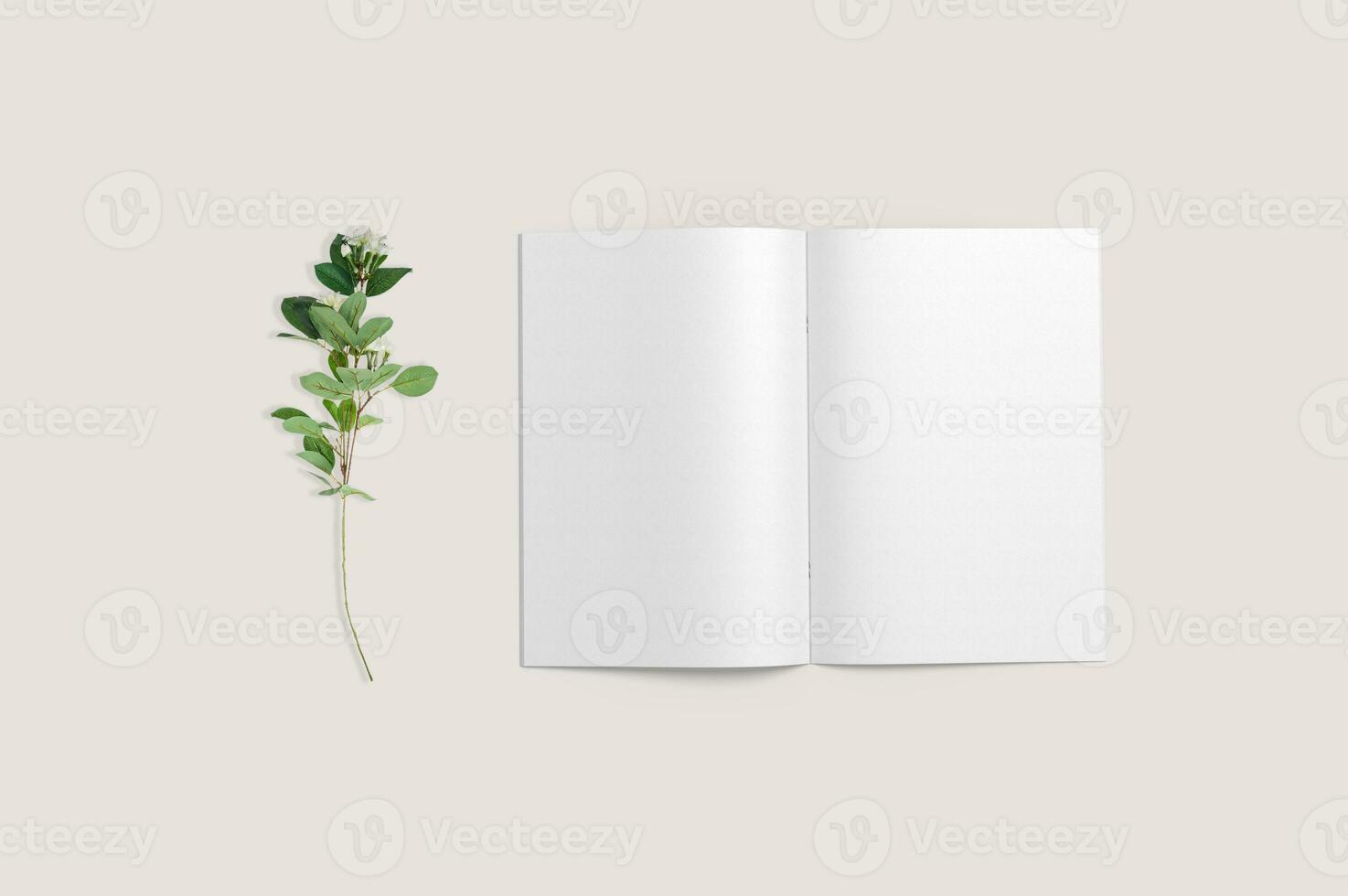 Mockup Blank Cover Of Magazine, Book, Booklet, Brochure. Illustration. Background. Mock Up Template photo