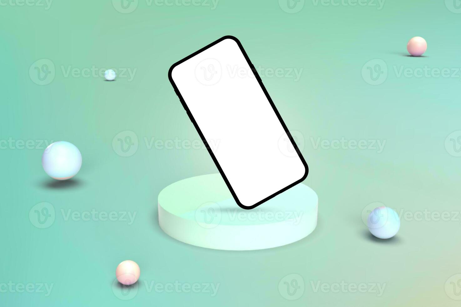 Realistic Smartphone mockup, Blank Screen Mobile Phone Mockup photo