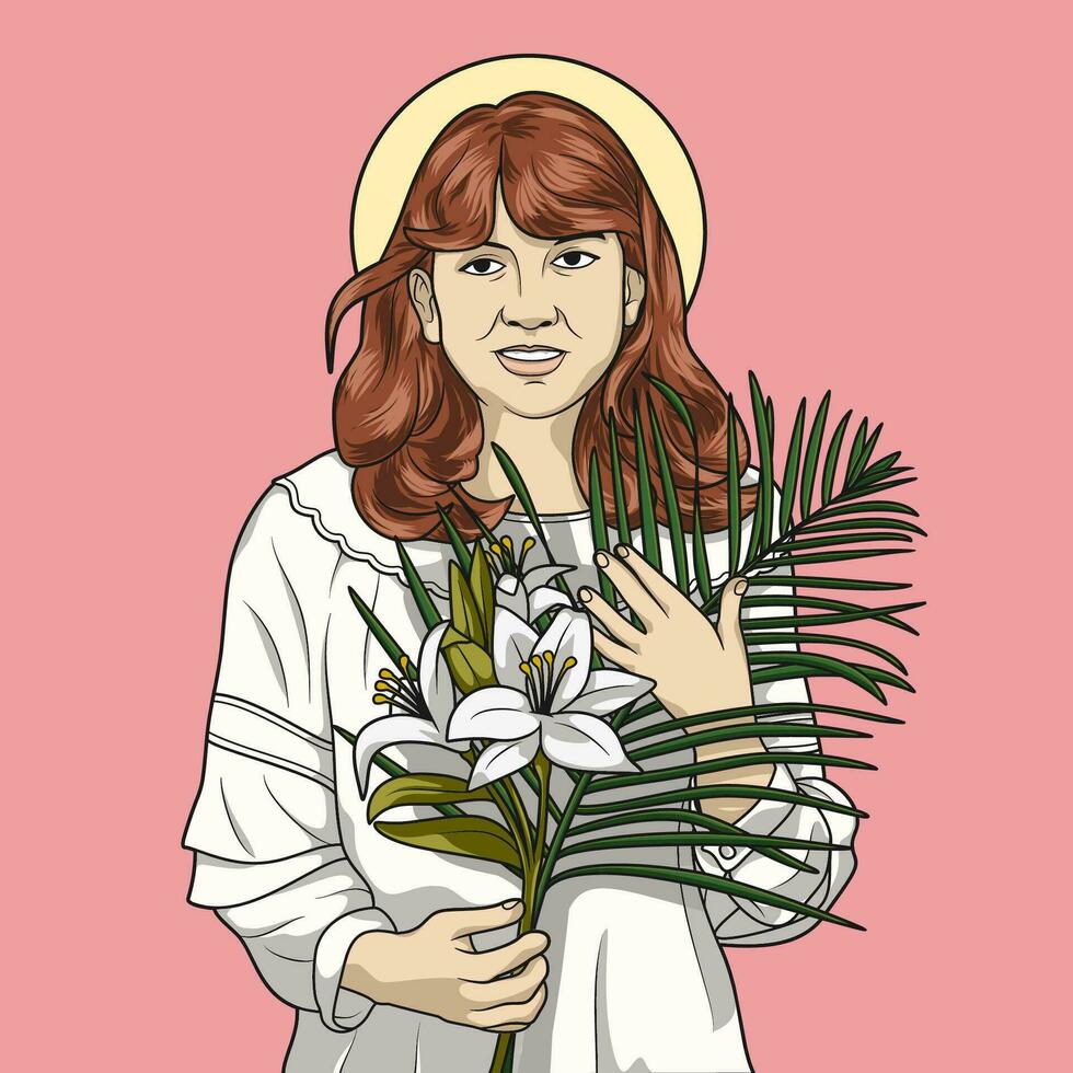 Saint Isabel Cristina Mrad Campos Colored Vector Illustration