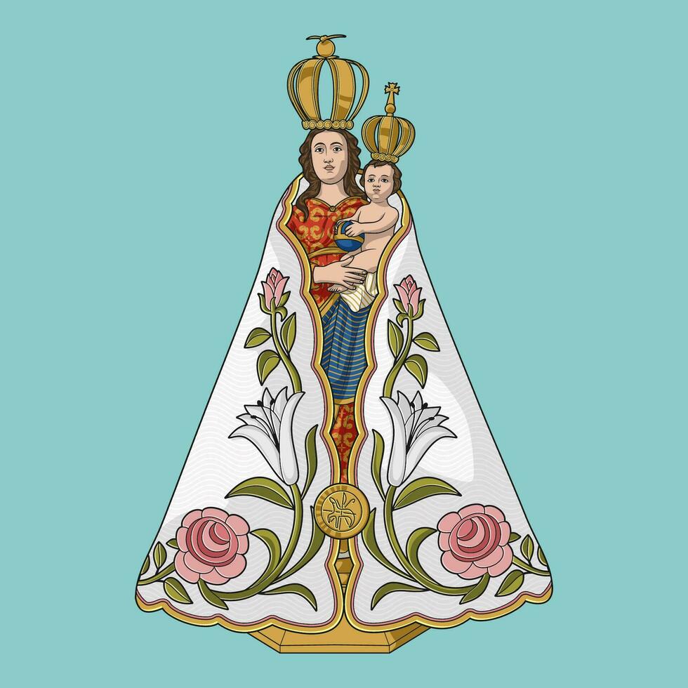 Our Lady of Nazareth Colored Vector Illustration