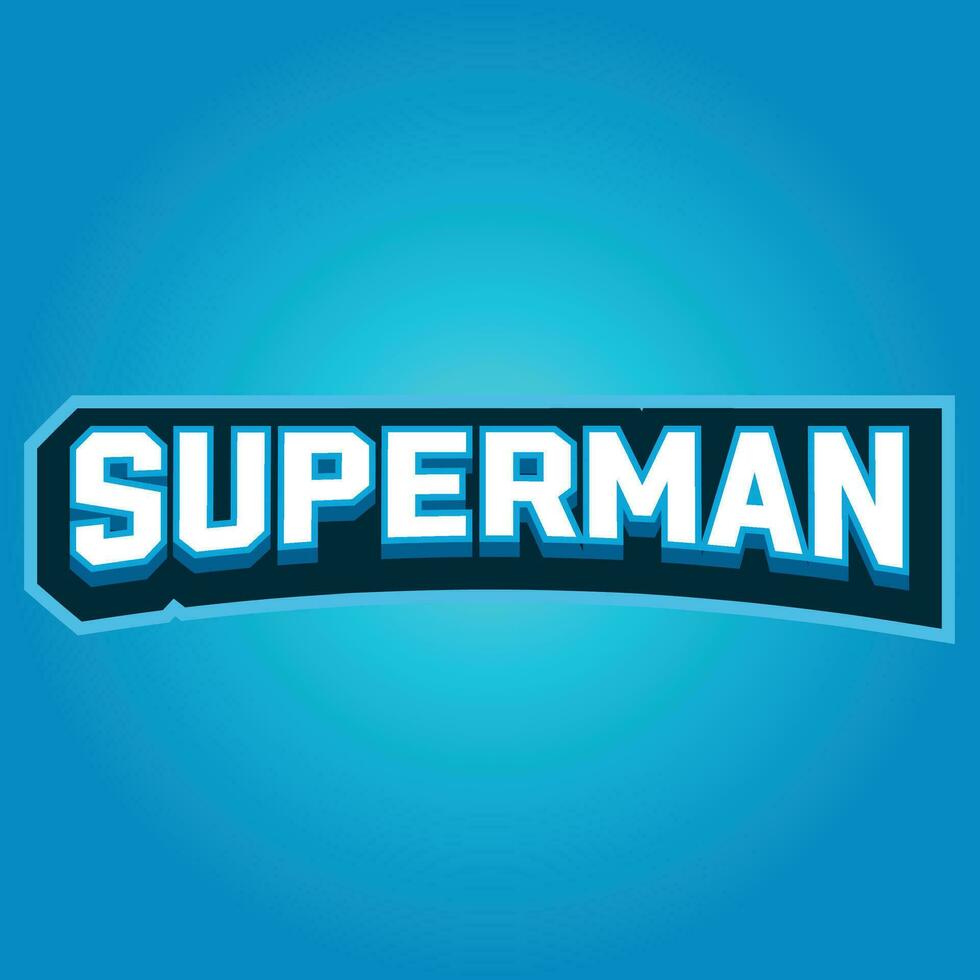 vector superhombre texto logo diseño