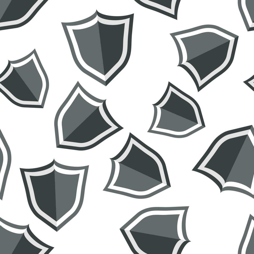 Shield protection seamless pattern background icon. Business flat vector illustration. Shield sign symbol pattern.