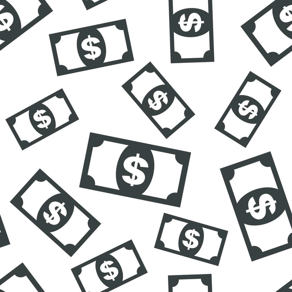 Money dollar seamless pattern background icon. Business flat vector illustration. Money sign symbol pattern.