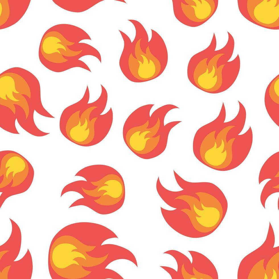 Flame fire seamless pattern background icon. Business flat vector illustration. Flame sign symbol pattern.