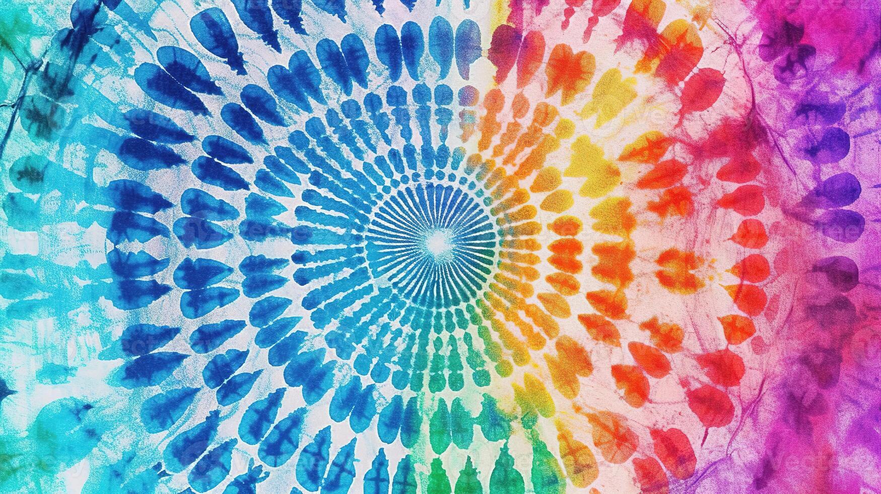 a tie dye illustration of an exploding circle in different colors, image photo