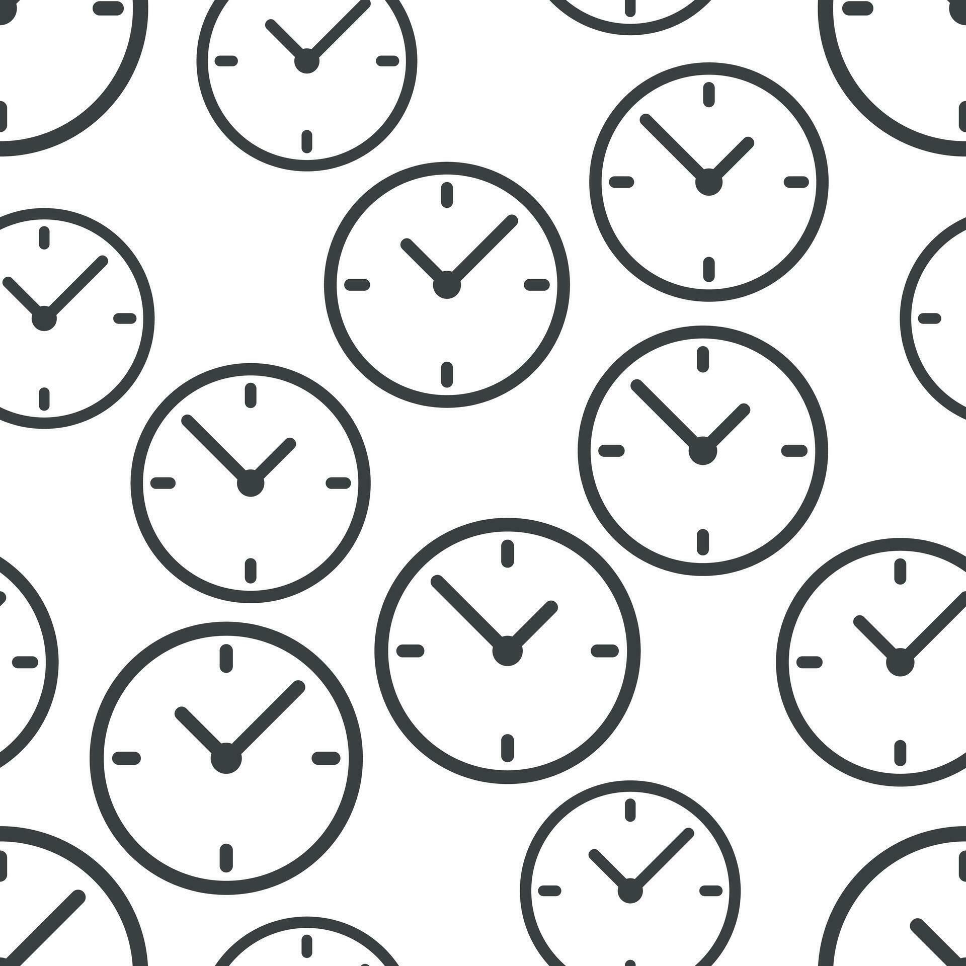 Alarm clock seamless pattern background icon. Business flat vector