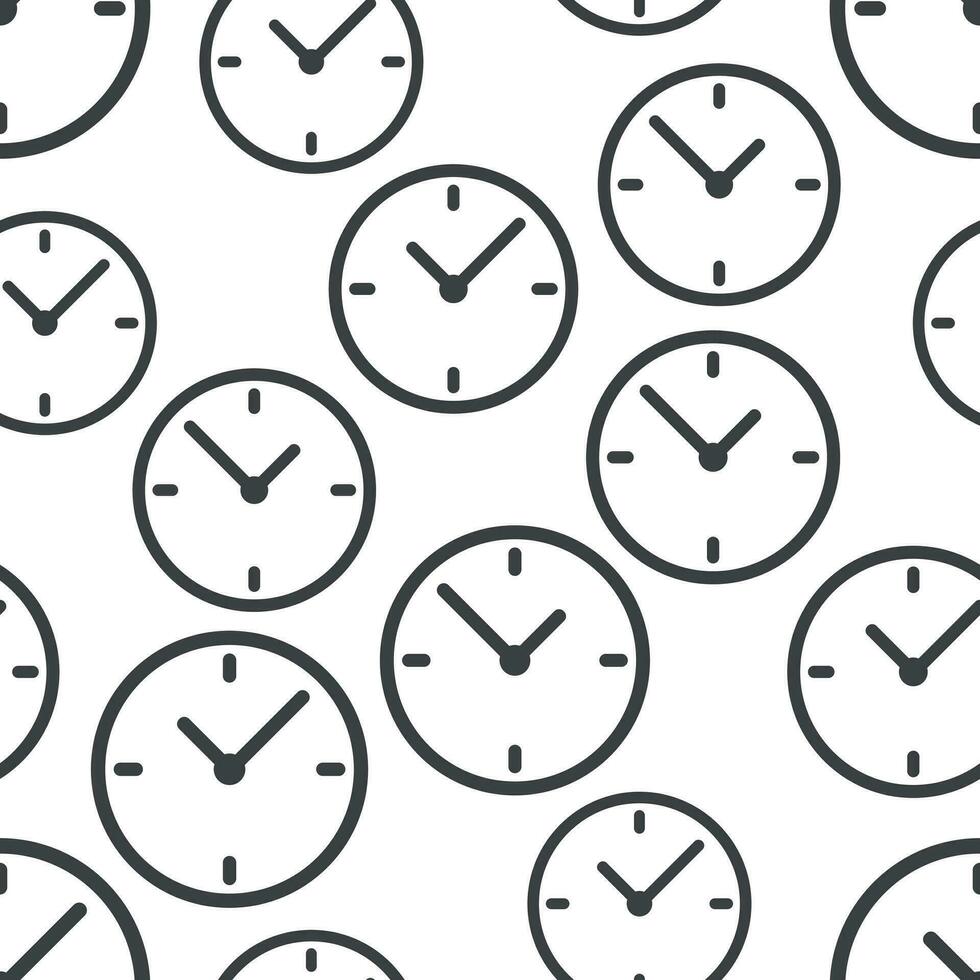 Alarm clock seamless pattern background icon. Business flat vector illustration.  Clock time sign symbol pattern.